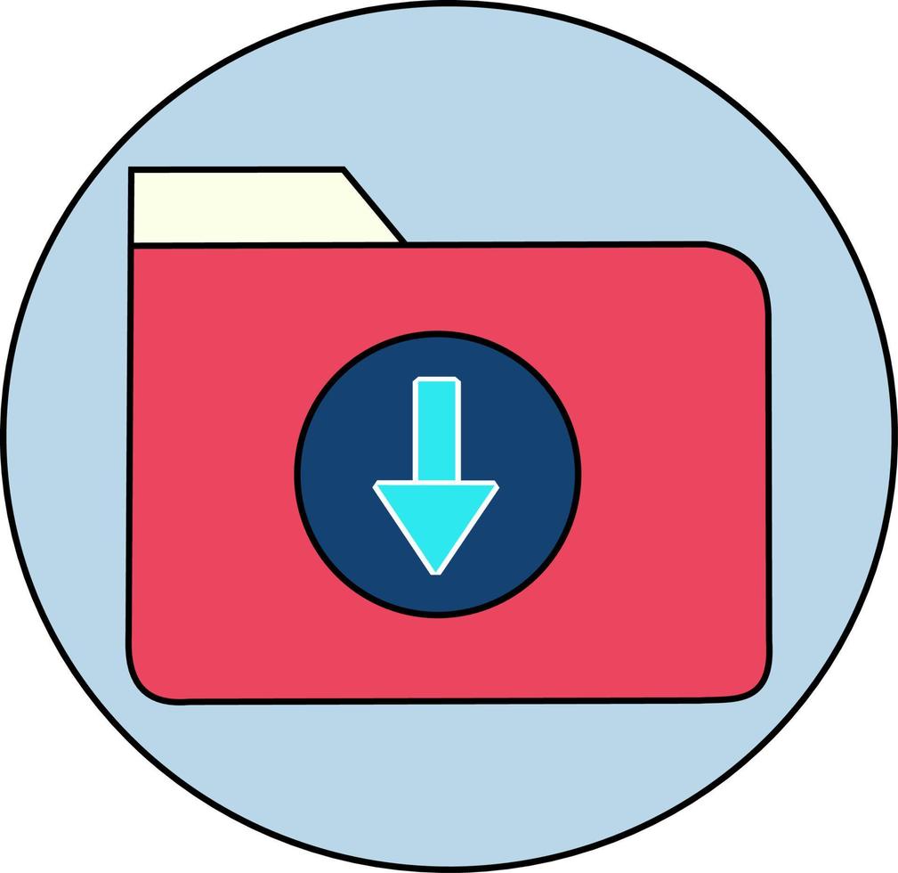 descargar carpeta sobre fondo circular vector