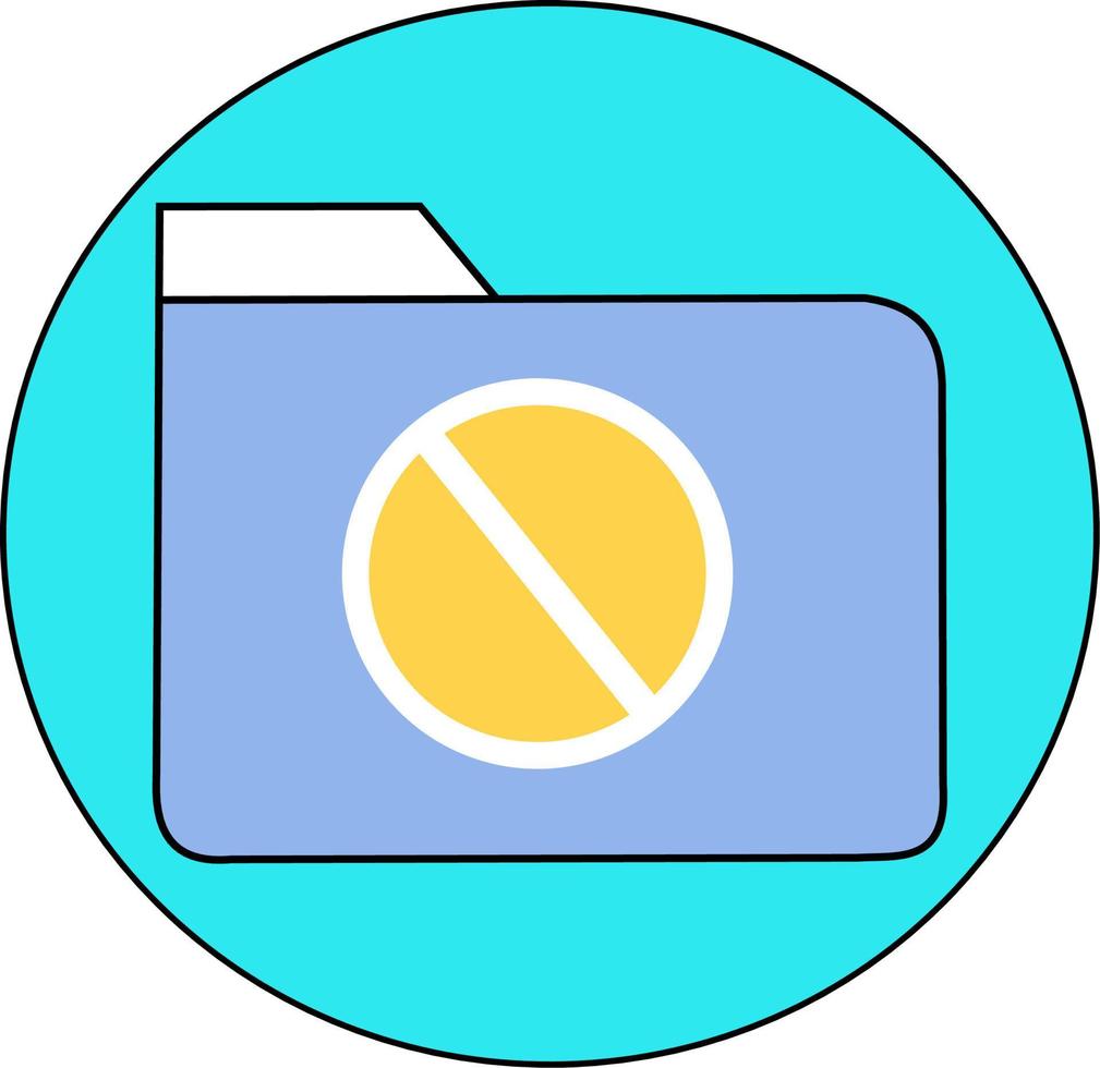 Forbidden folder on circular background vector