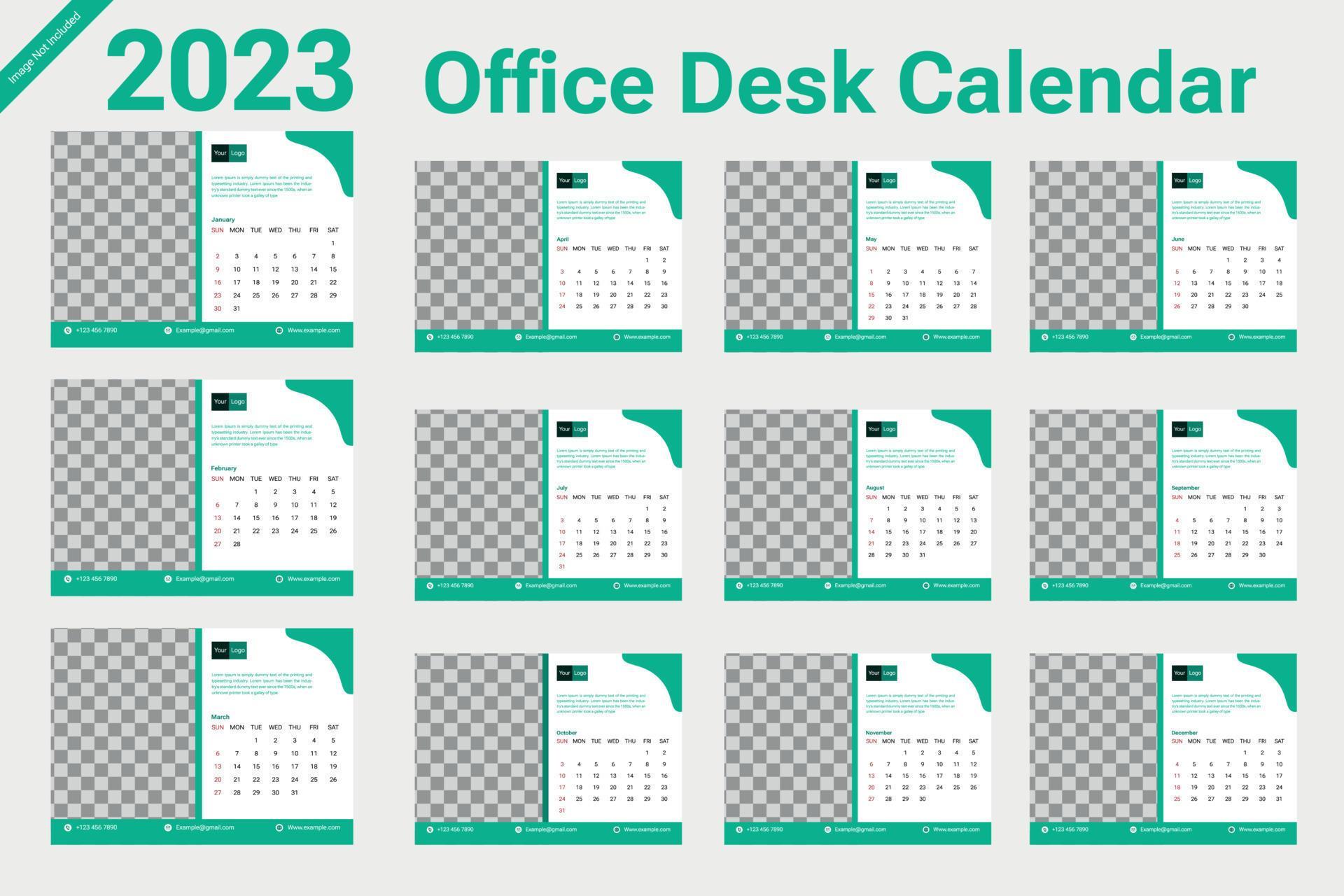 Office Desk Calendar 2023 16410035 Vector Art at Vecteezy