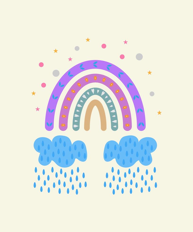 Cute colourful rainbow vector