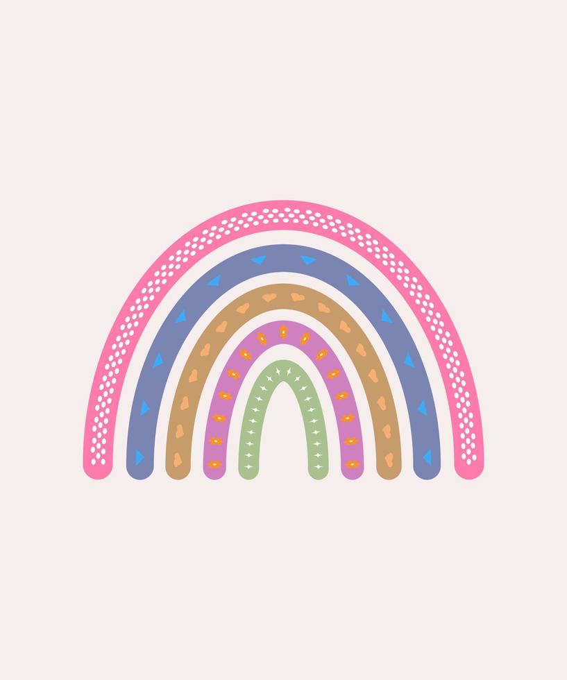 Cute colourful rainbow vector