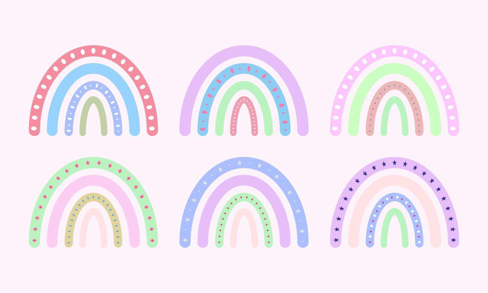 Cute boho rainbow vector