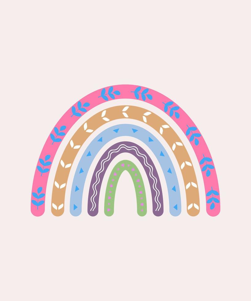 Cute boho rainbow vector
