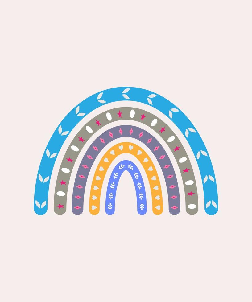 Cute colourful rainbow vector