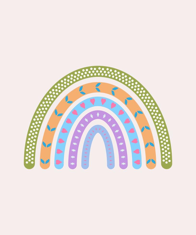 Cute colourful rainbow vector