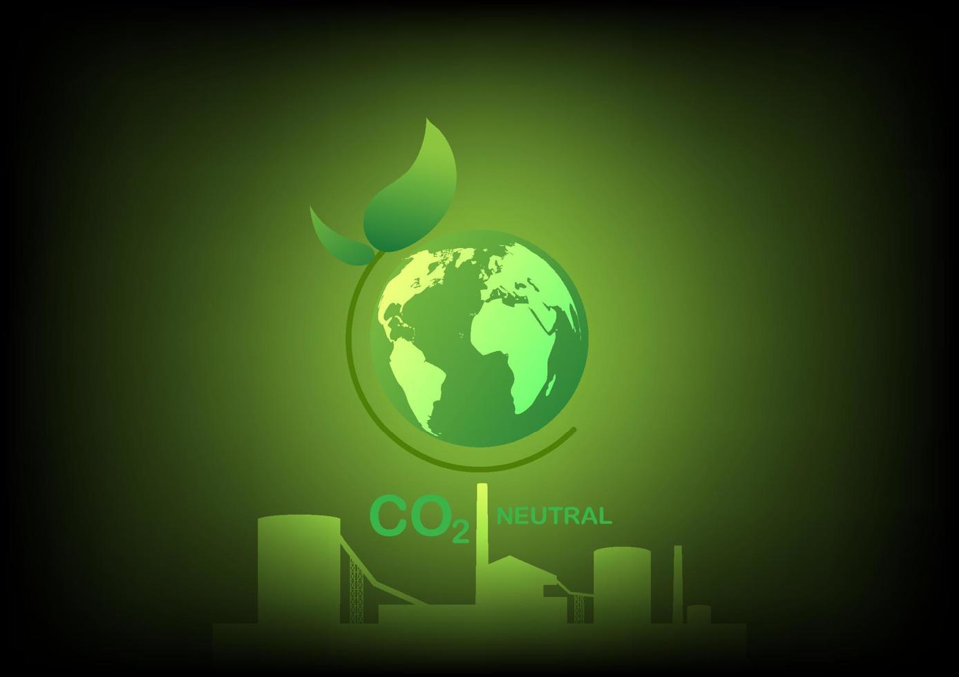 CO2 neutral. Net zero emission concept. vector