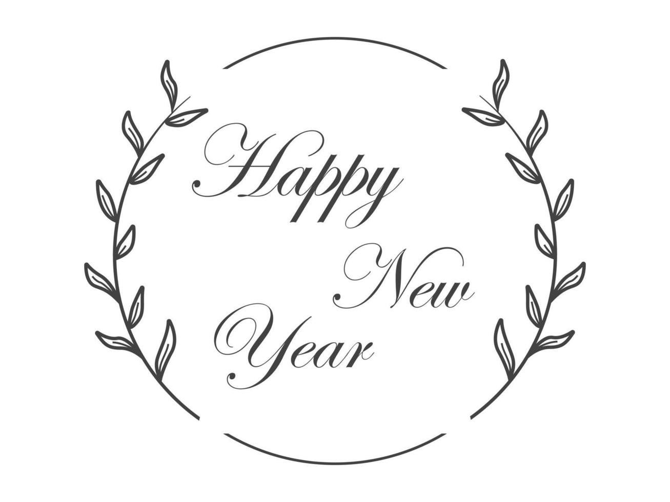 NEW YEAR TYPOGRAPHY DESIGN CLASSIC INVITATION CARD CALLIGRAPHY vector