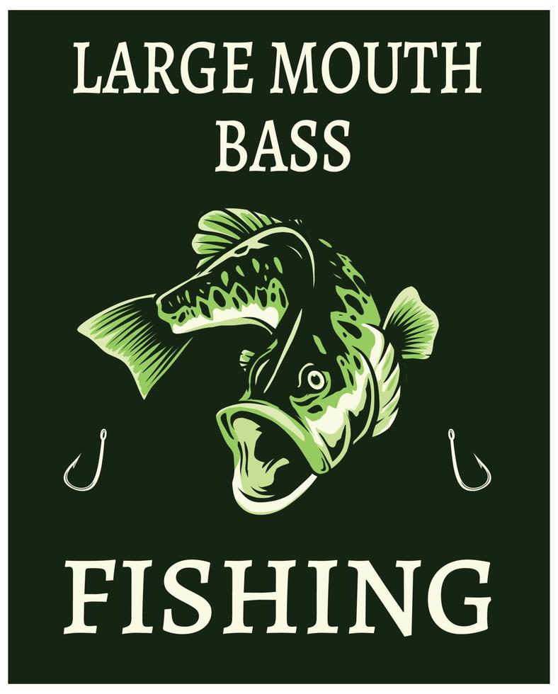 largemouth bass fishing poster vector