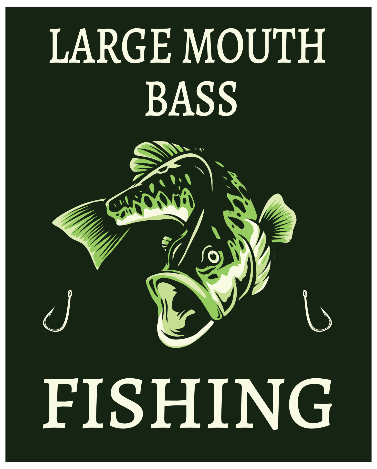 largemouth bass fishing poster 16410824 Vector Art at Vecteezy