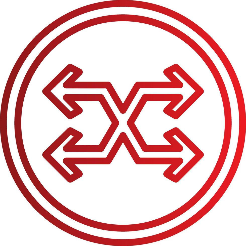 icono de vector de flecha de símbolo cruzado