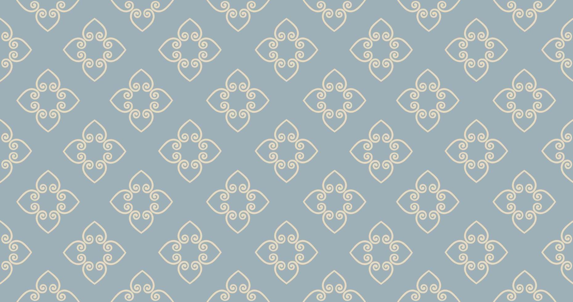 Abstract seamless pattern. Arabic line ornament with geometric shapes. Linear floral ornamental texture. Artistic backdrop in arab orient textile style. vector