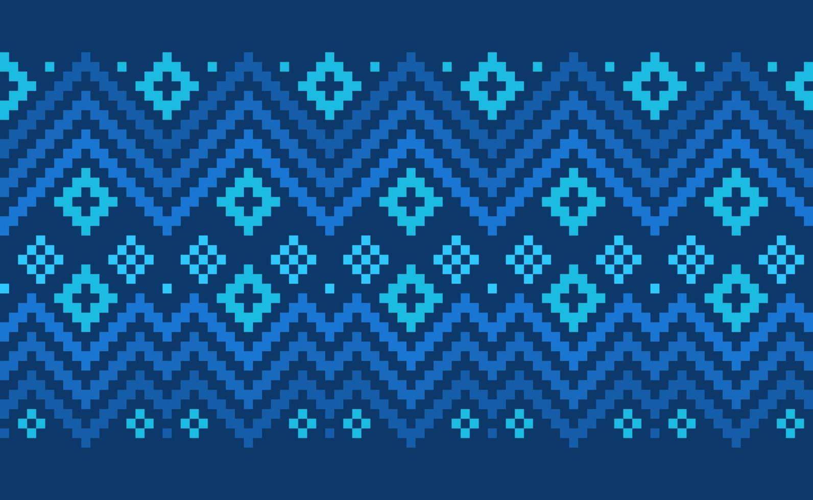 Pixel ethnic pattern, Vector embroidery jacquard background, Geometric handcraft zigzag pattern