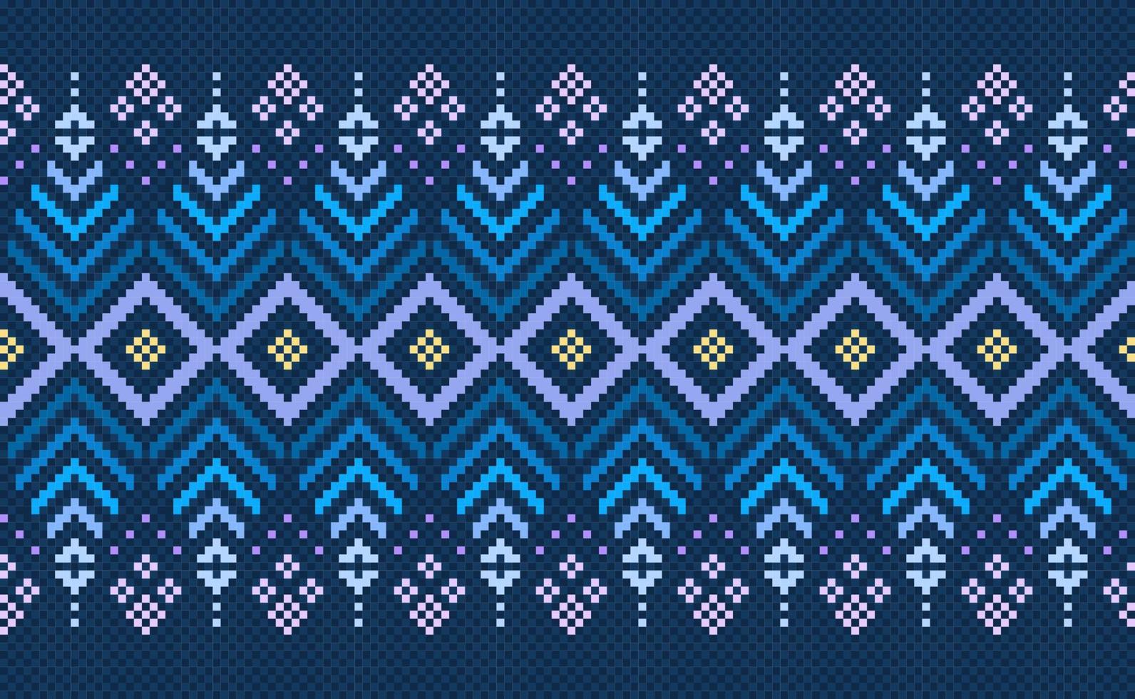 Pixel ethnic pattern, Vector embroidery ethnic background, Geometric diagonal ornate pattern