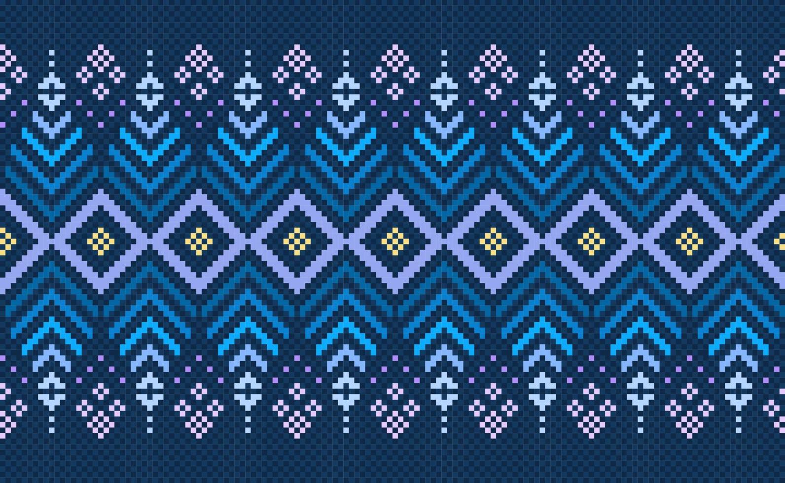 Pixel ethnic pattern, Vector embroidery ethnic background, Geometric diagonal ornate pattern