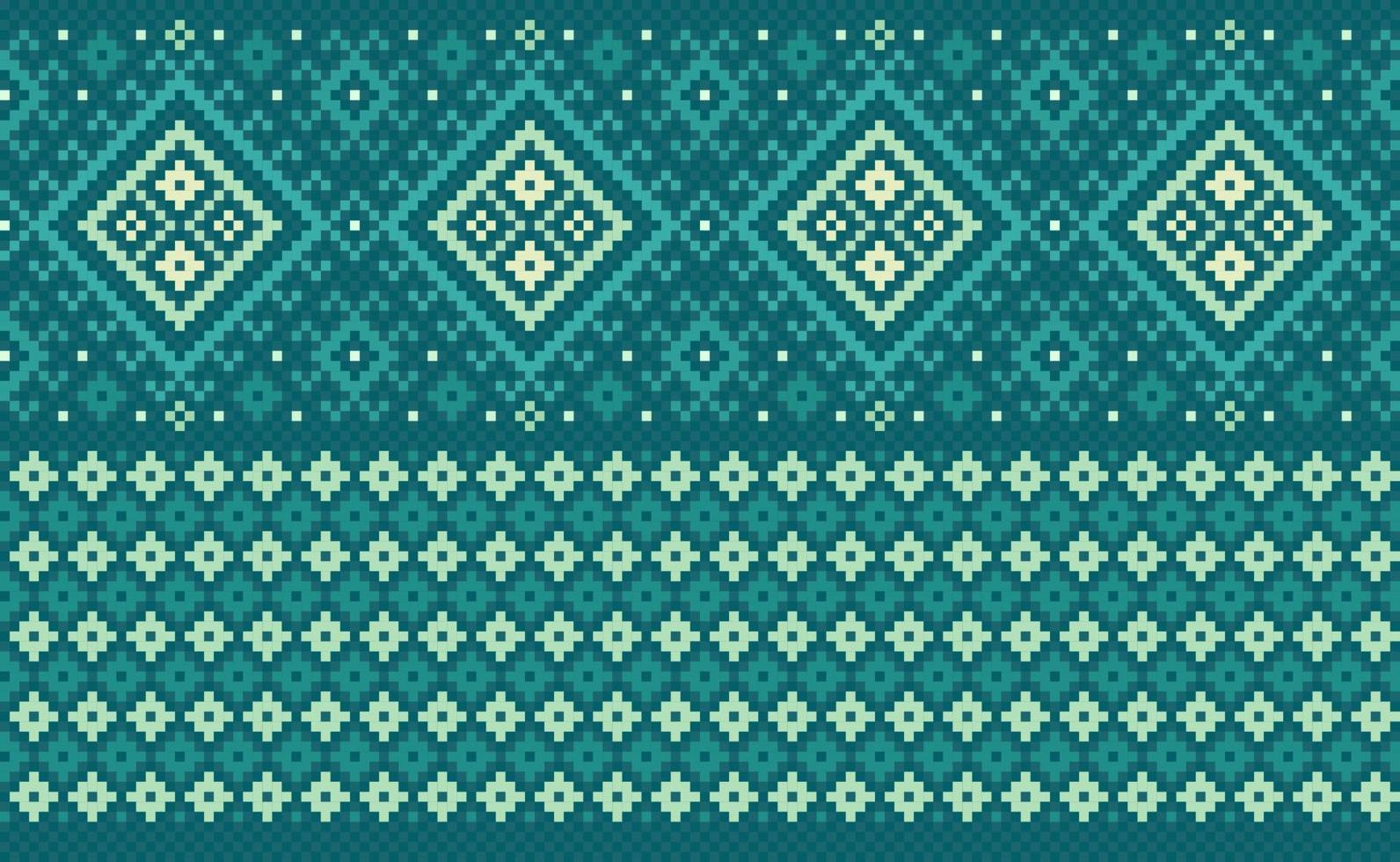 Embroidery ethnic pattern, Vector Geometric jacquard background, Cross stitch handcraft zigzag style