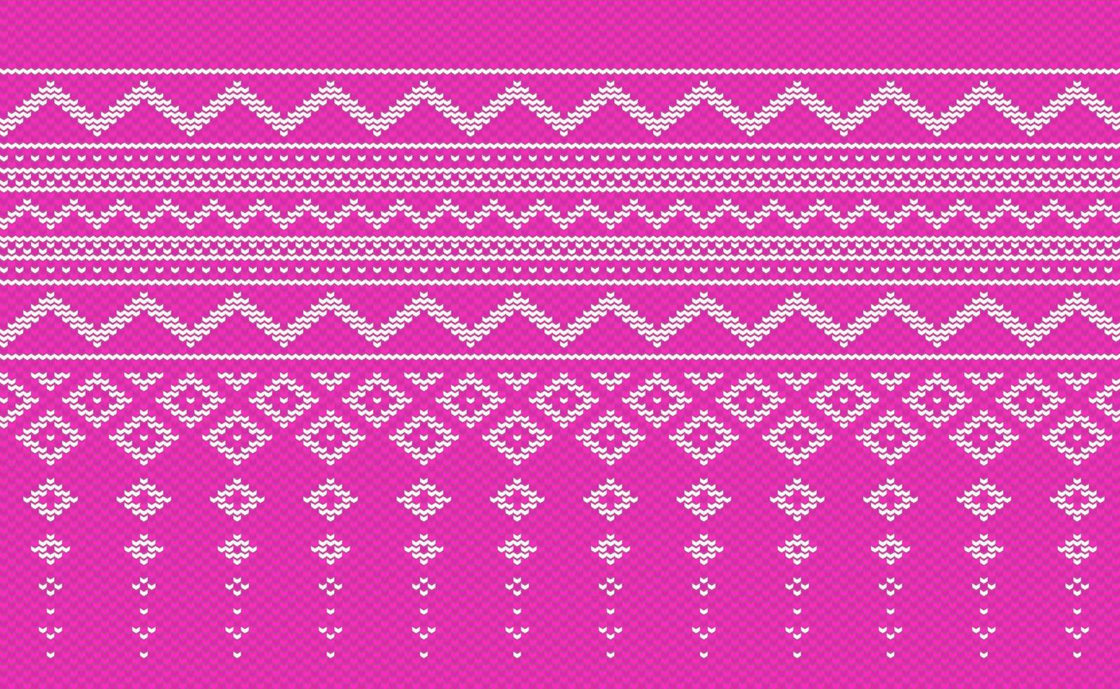 Design knit pattern vector, Cross stitch ethnic knitting background, Embroidery decorative square style vector