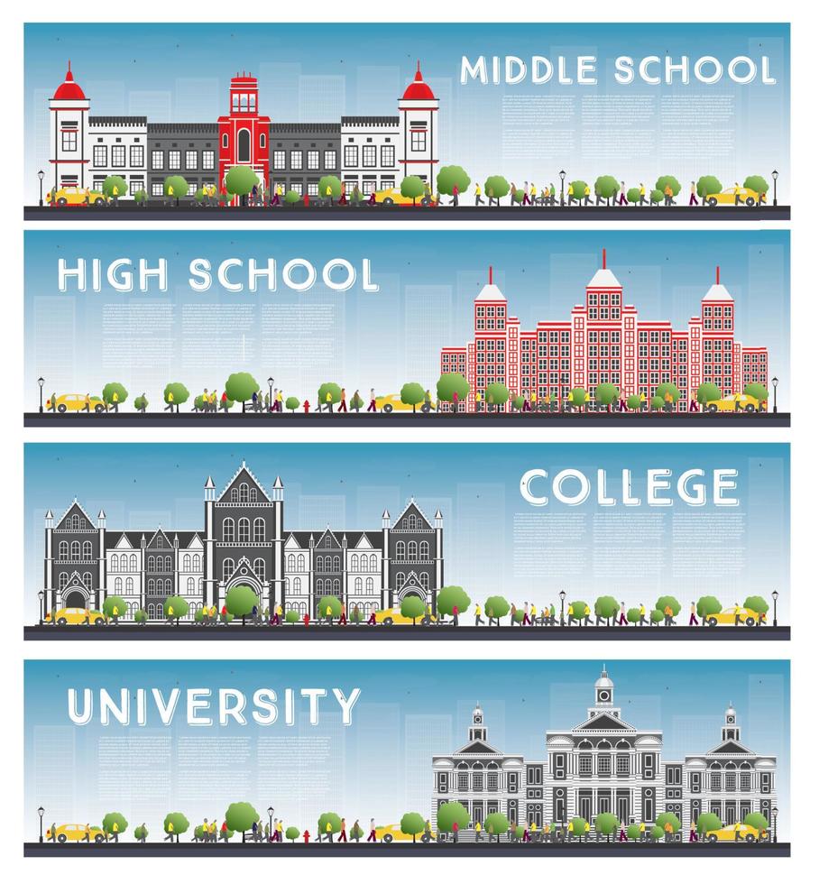 Set of University, High School and College Study Banners. vector
