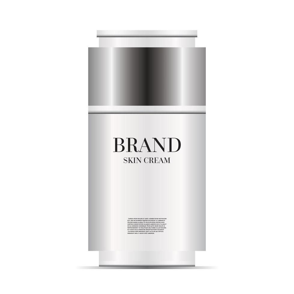 White Skin Cream Bottle Template. vector