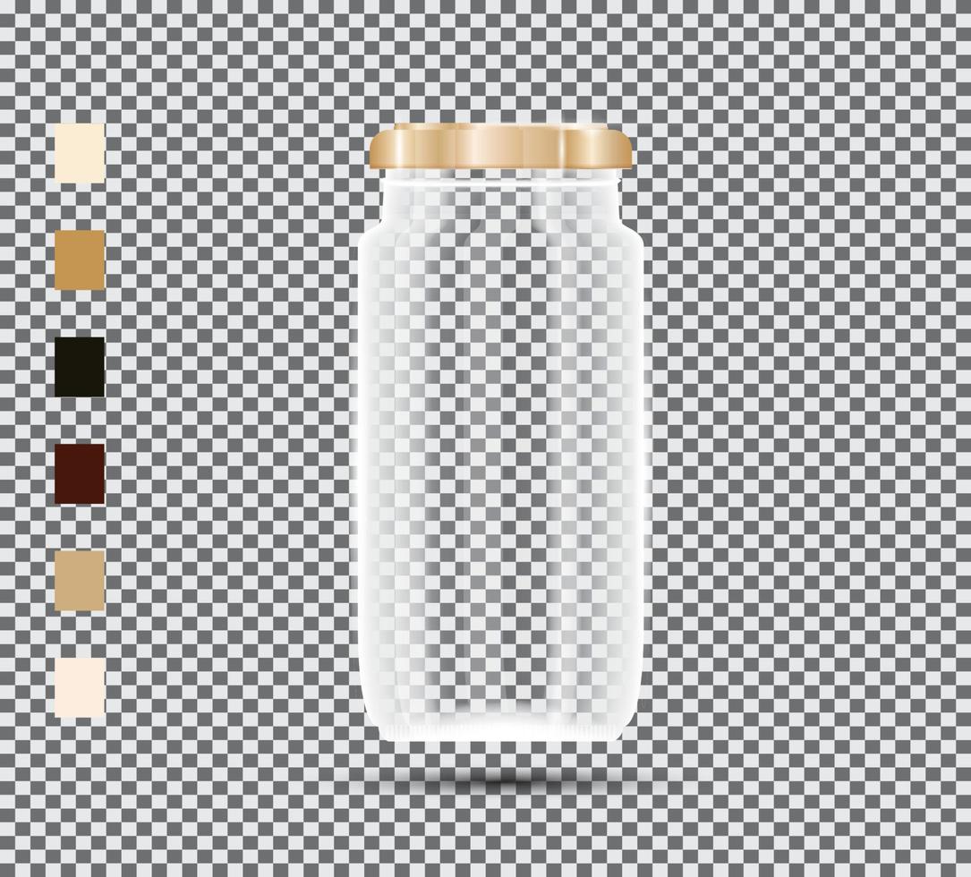 Glass Jar on Transparent Background. vector