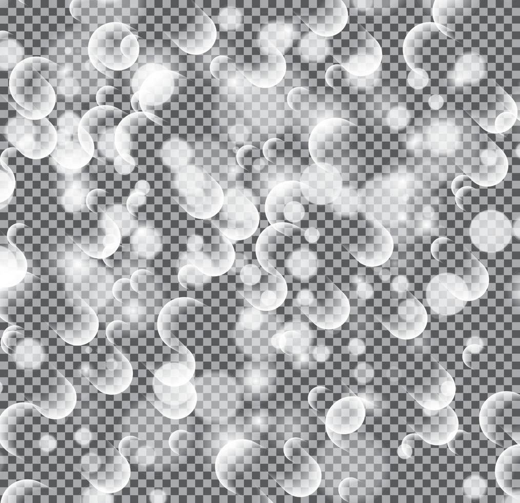 Silver Bokeh Lights and Sparkles on Transparent Background. vector