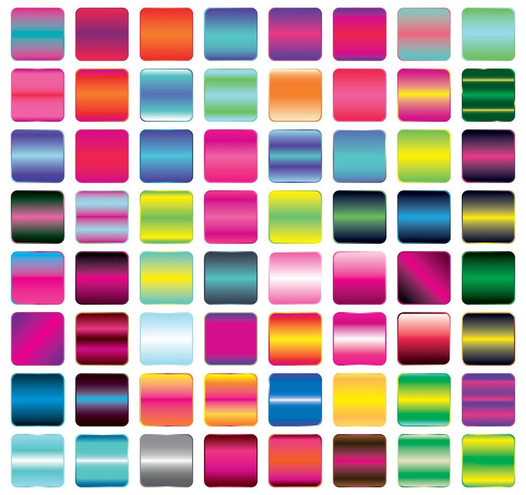 Set of Vibrant Gradient Button Icons for Your Design. vector