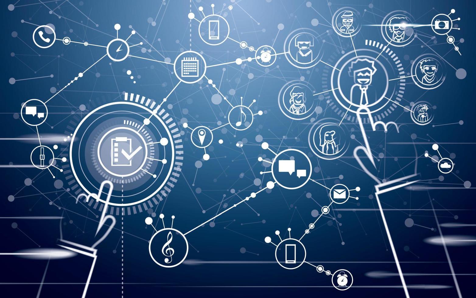 control de equipo remoto y externalizado. concepto de gestión de recursos humanos. vector