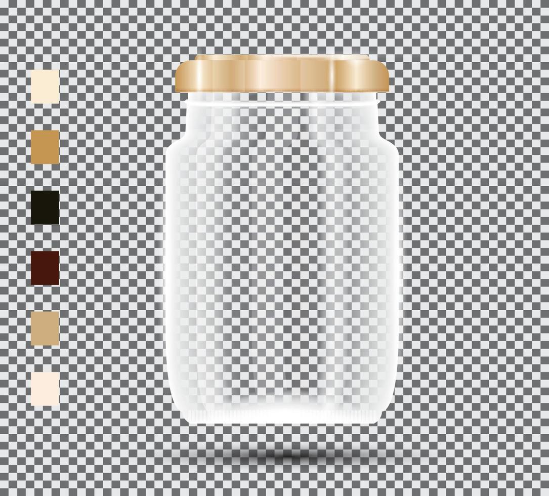 Glass Jar on Transparent Background. vector