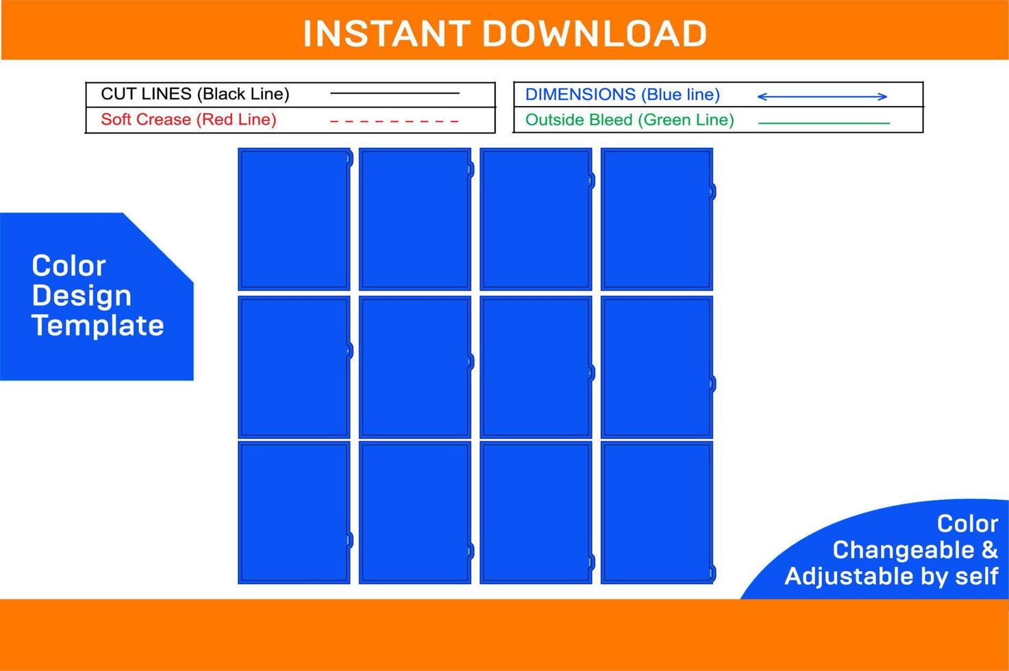 Monthly planner dividers perfect for 8.5 x 11 size paper Template vector