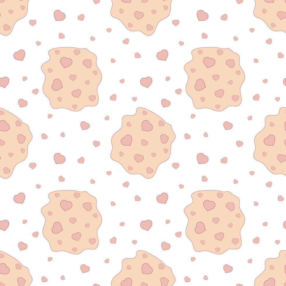 Vector seamless pattern with hearts. Abstract background