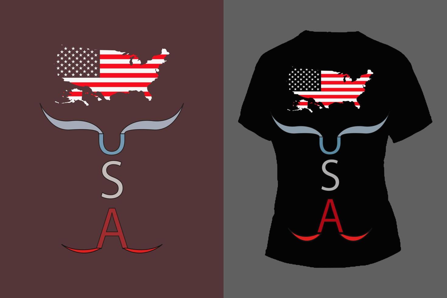 USA flag in map vector design for t shirt