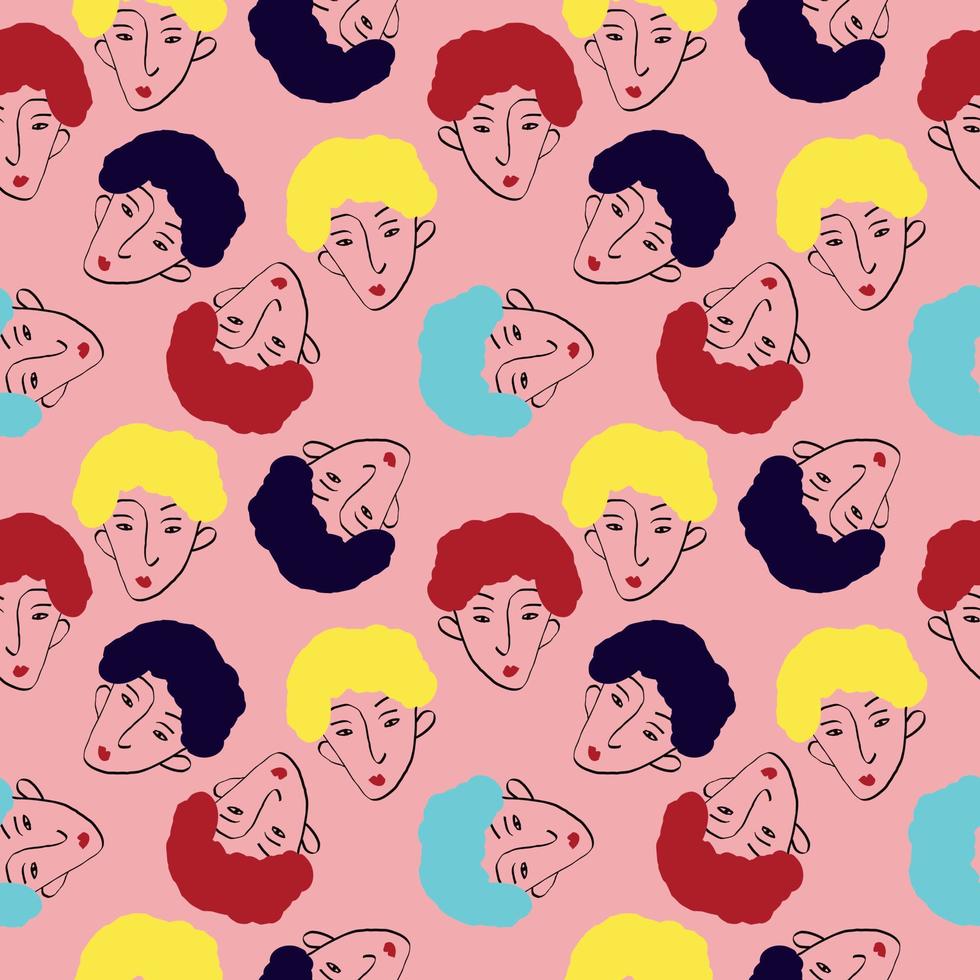 lovable faces of man for Valentine's Day retro vintage style vector