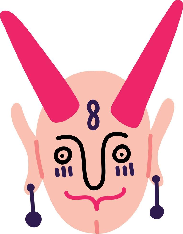 fea cabeza de demonio. ilustración vectorial en estilo garabato vector