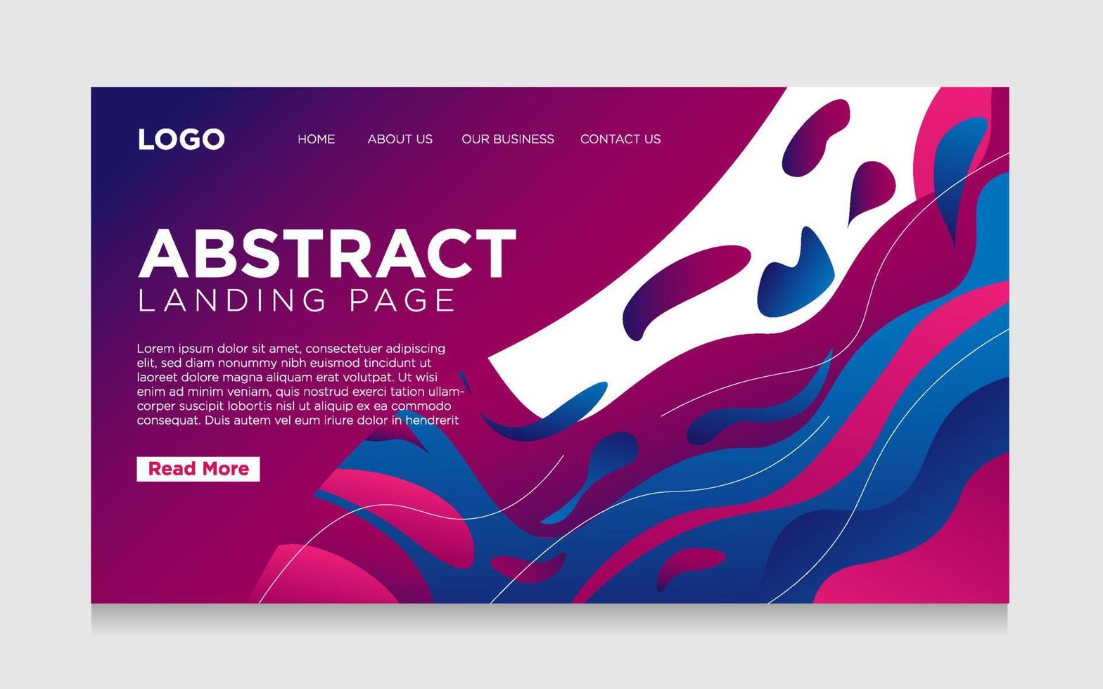 abstract gradient landing page for your website vector