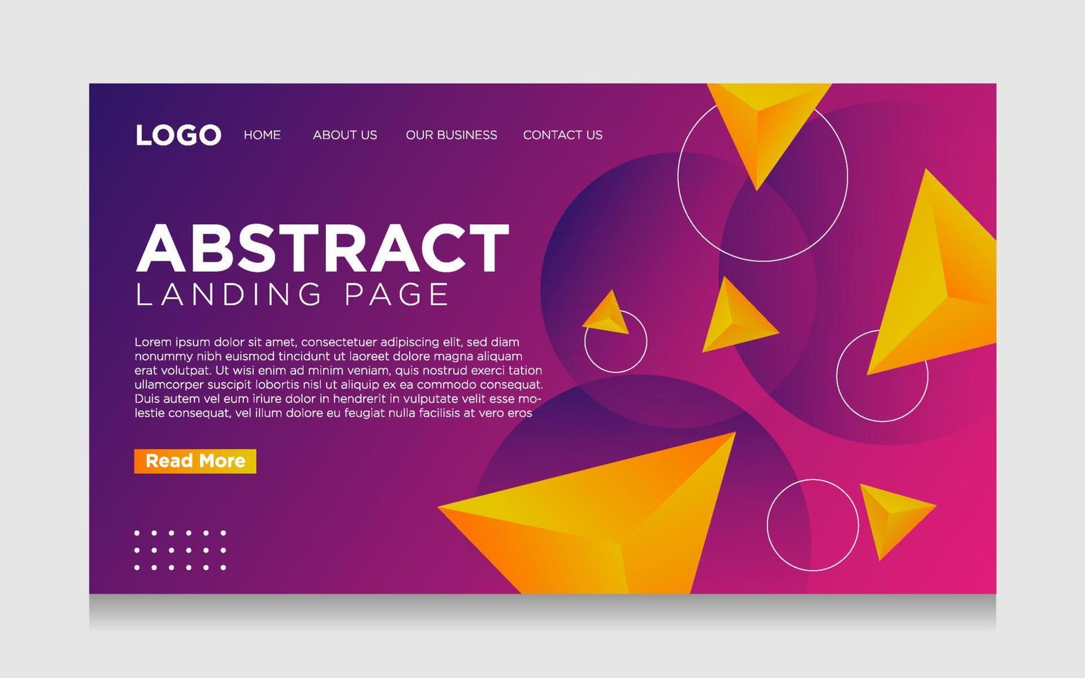 3d geometric landing page with gradient vector