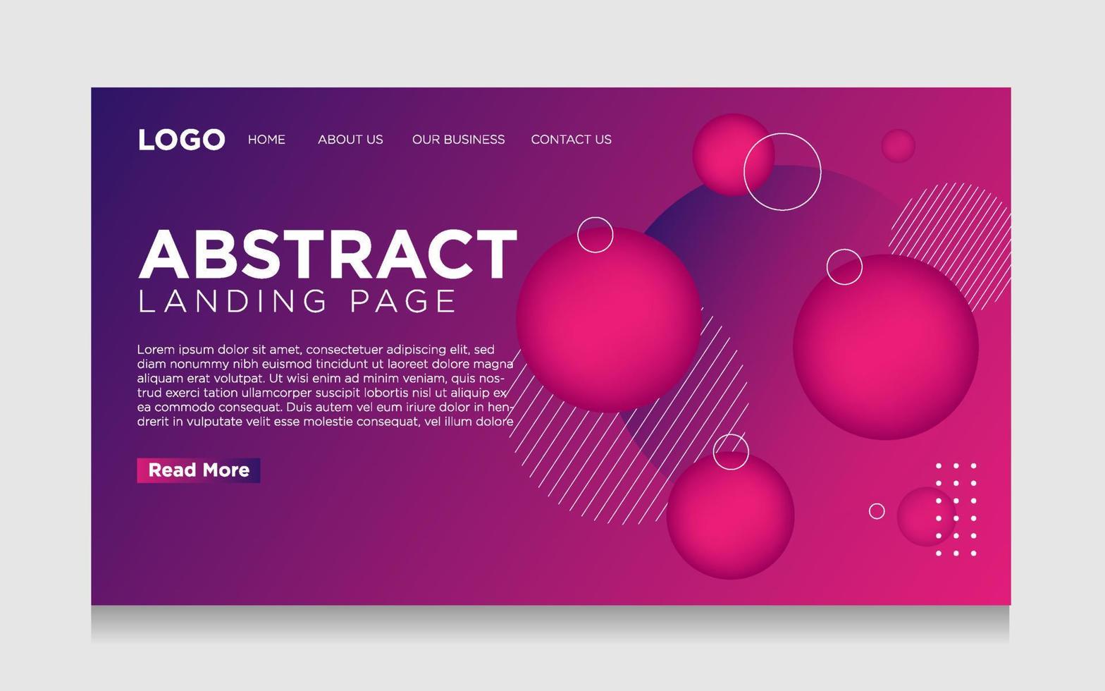 3d geometric landing page with gradient vector