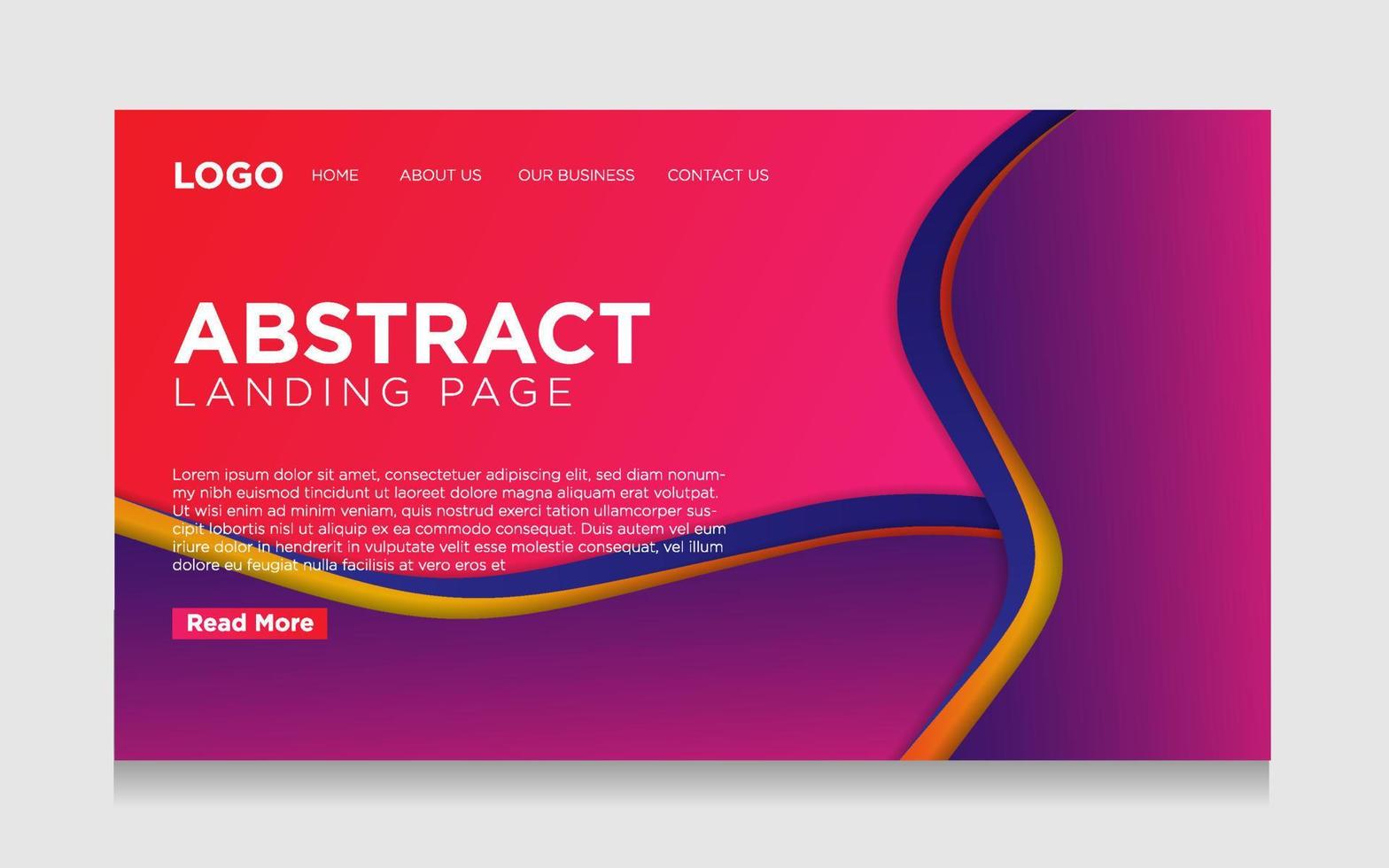 abstract gradient landing page for your website vector