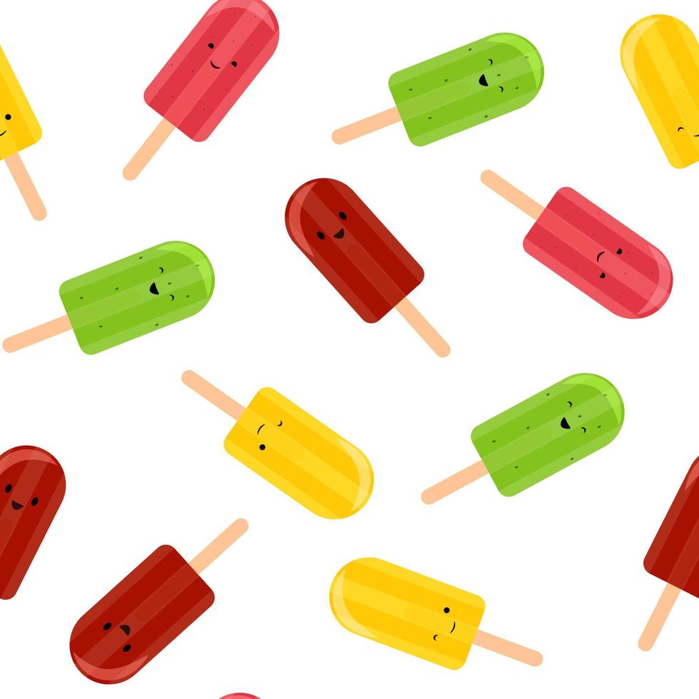 Funny Mexican ice-cream pattern. Mexican ice cream. Latin American food. vector