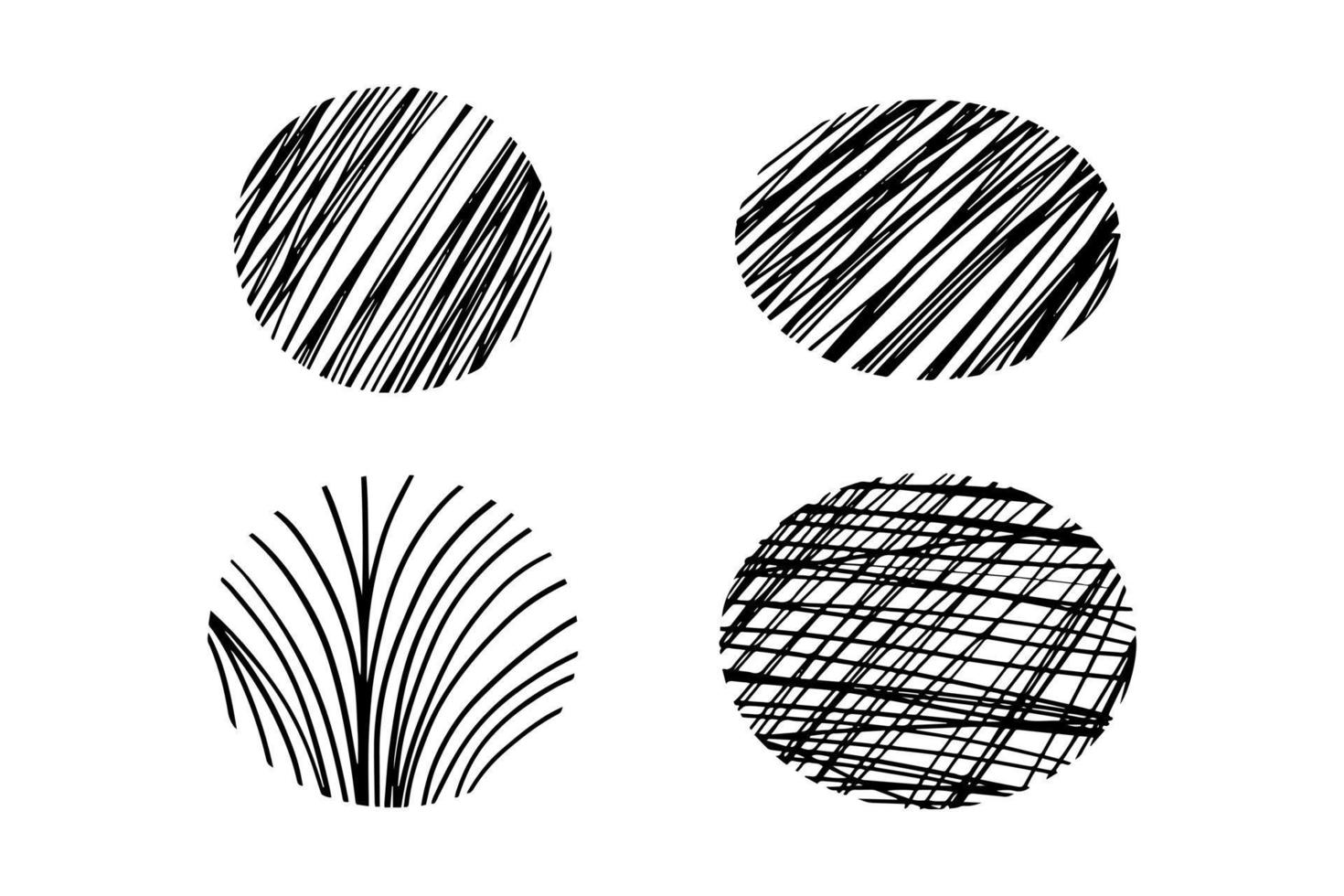 Set of Abstract Round, Hand drawn doodle shapes. vector illustration.