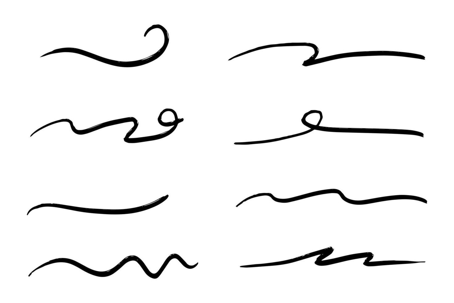 strokes, underlines, highlighter marker strokes, wave brush marks. vector