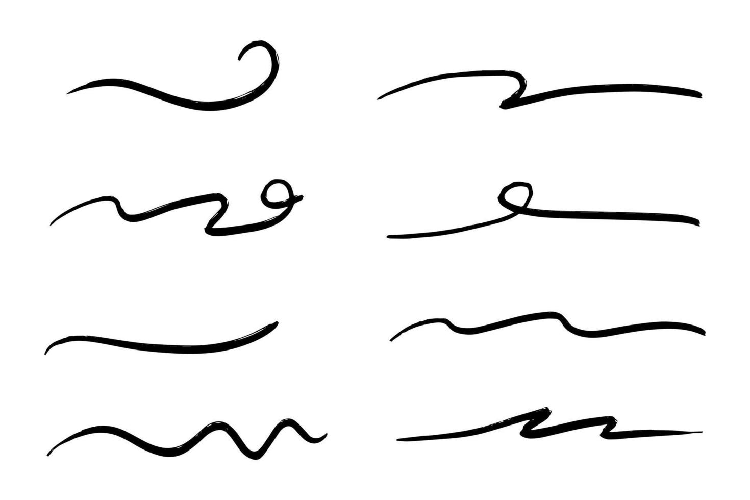 strokes, underlines, highlighter marker strokes, wave brush marks. vector