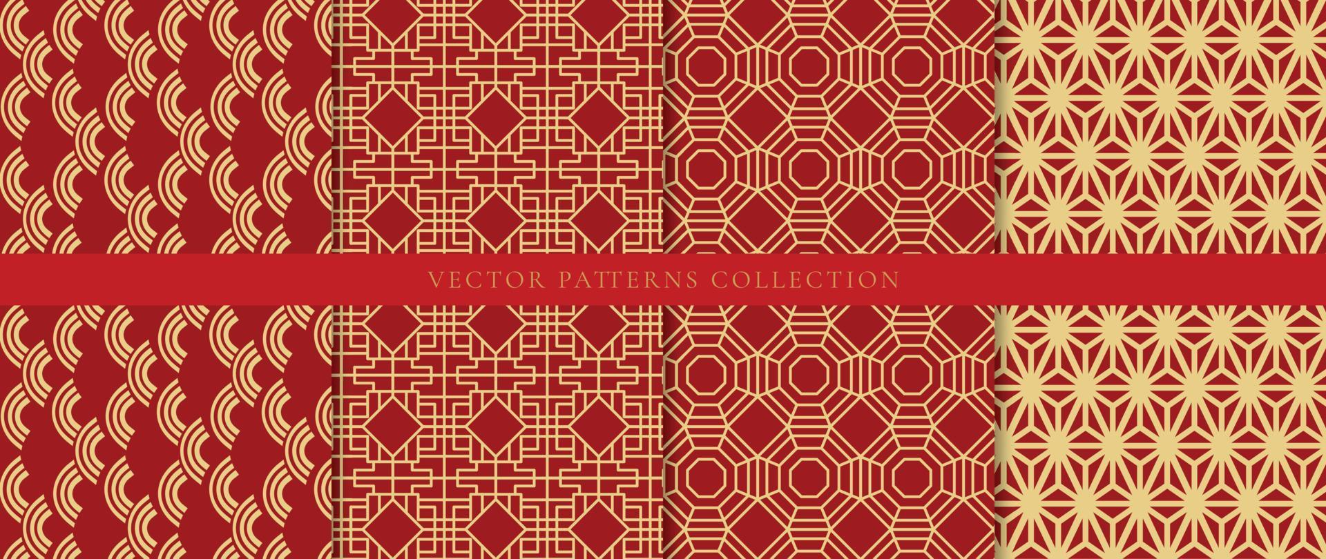 set-of-chinese-patterns-background-vector-abstract-geometric-shape