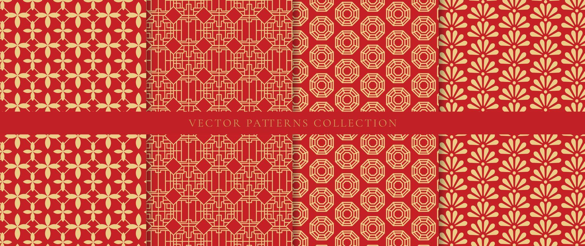 set-of-chinese-patterns-background-vector-abstract-geometric-shape