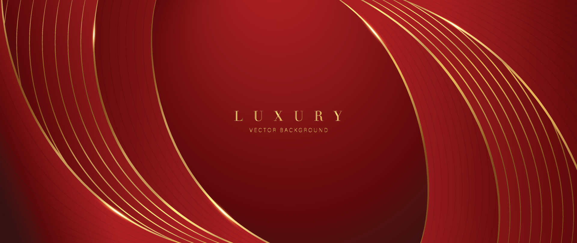 Luxury red background vector. Abstract red and golden lines background with  glow effect. Modern style wallpaper for Chinese New Year, ads, sale banner,  business presentation and packaging design. 16412121 Vector Art at