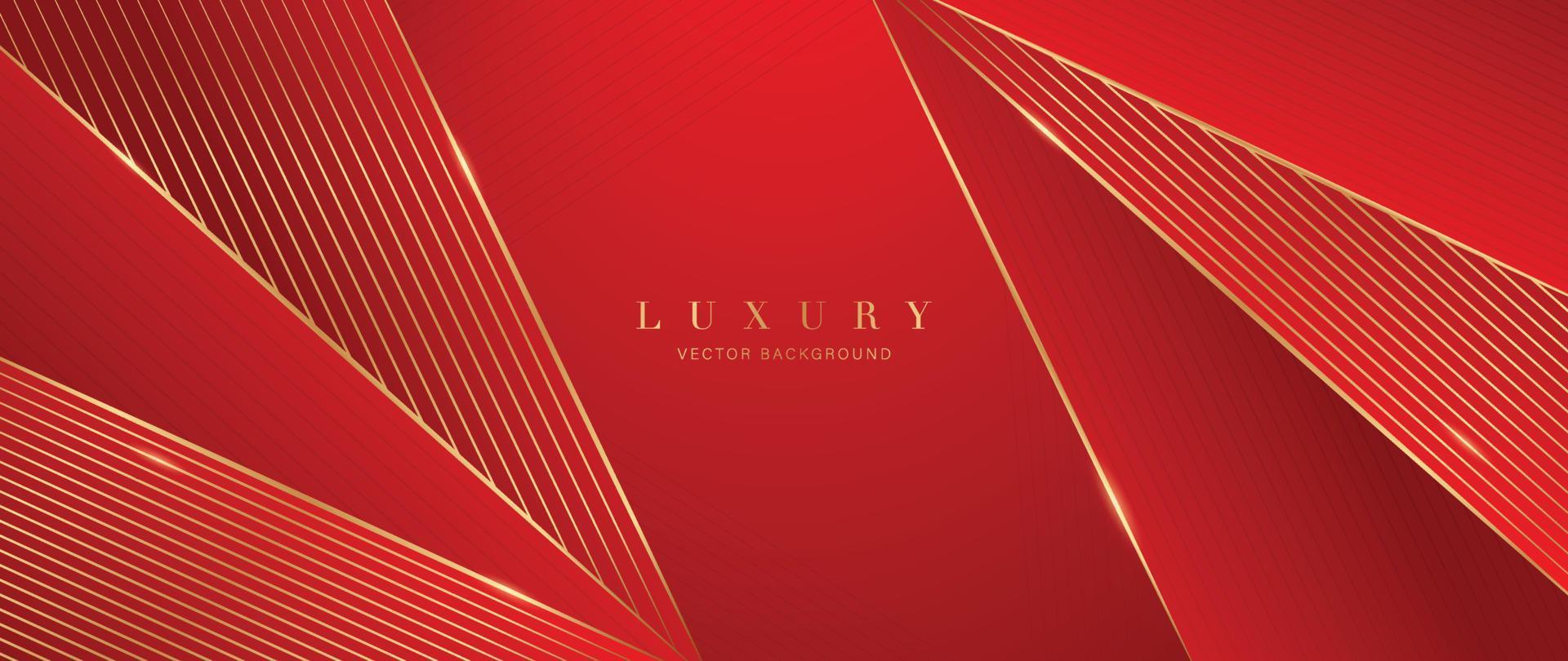 Luxury red background vector. Abstract red and golden lines background with glow effect. Modern style wallpaper for Chinese New Year, ads, sale banner, business presentation and packaging design. vector