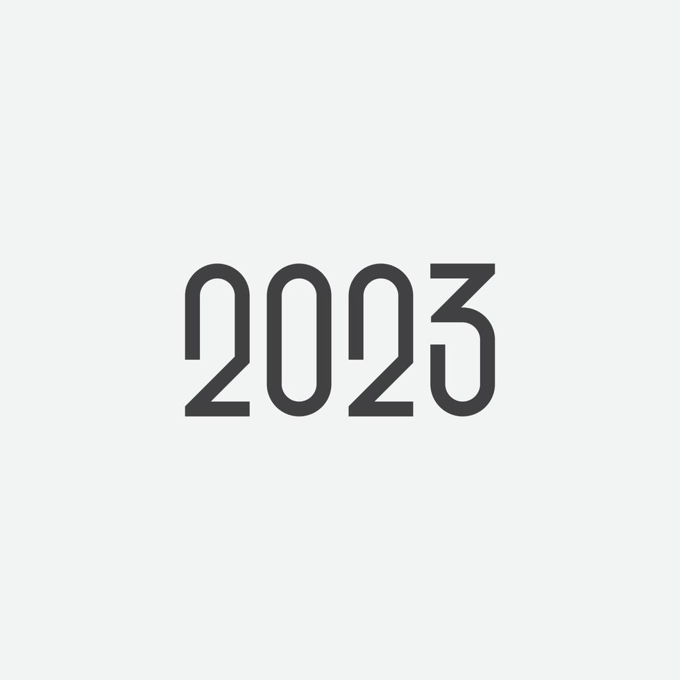 2023 feliz año nuevo logo moderno y limpio vector