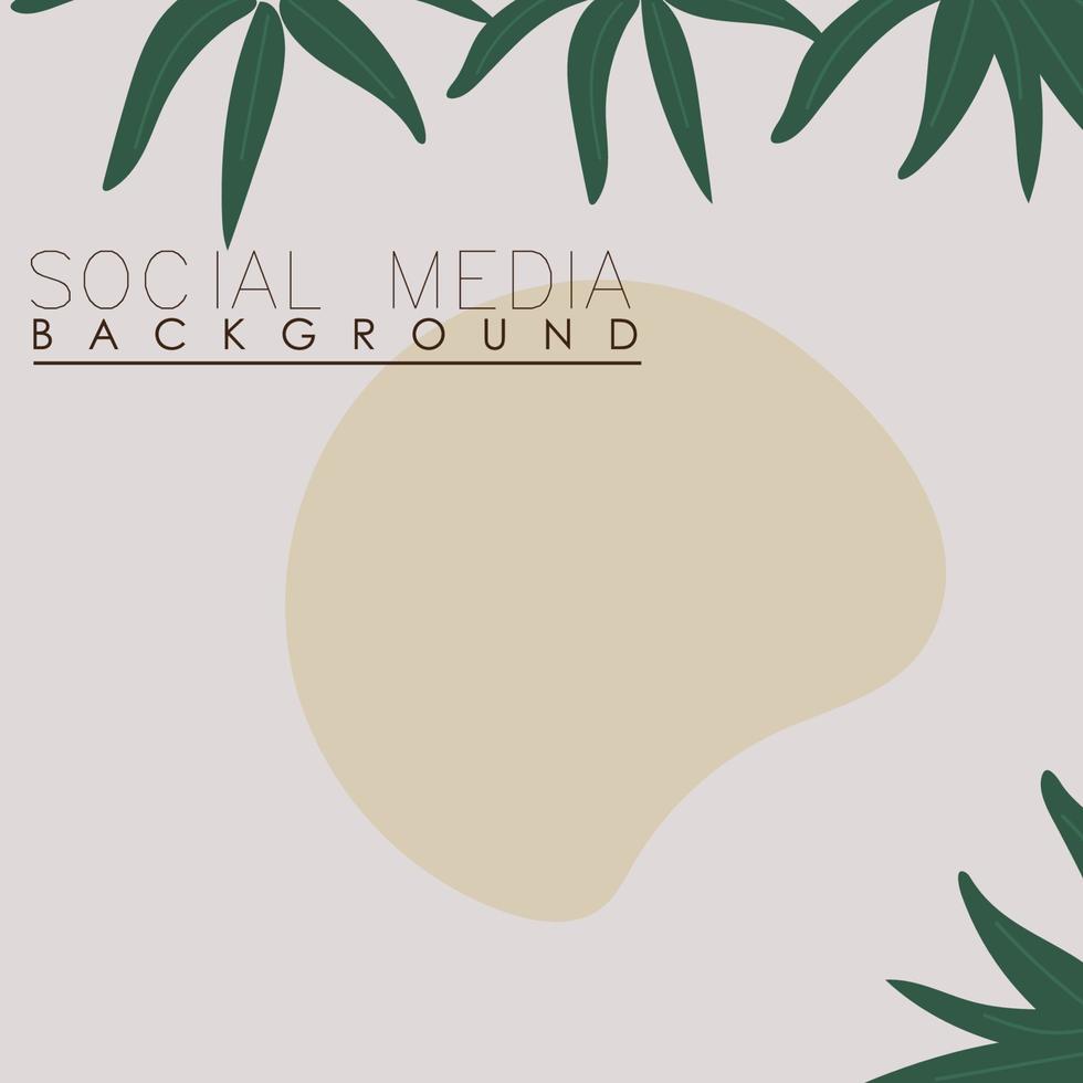 vector botanic, flowers, plants banner background square social media post,