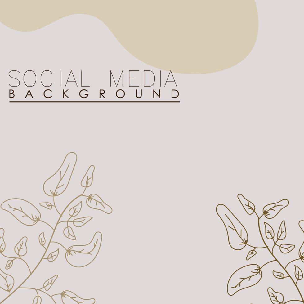 vector botanic, flowers, plants banner background square social media post,