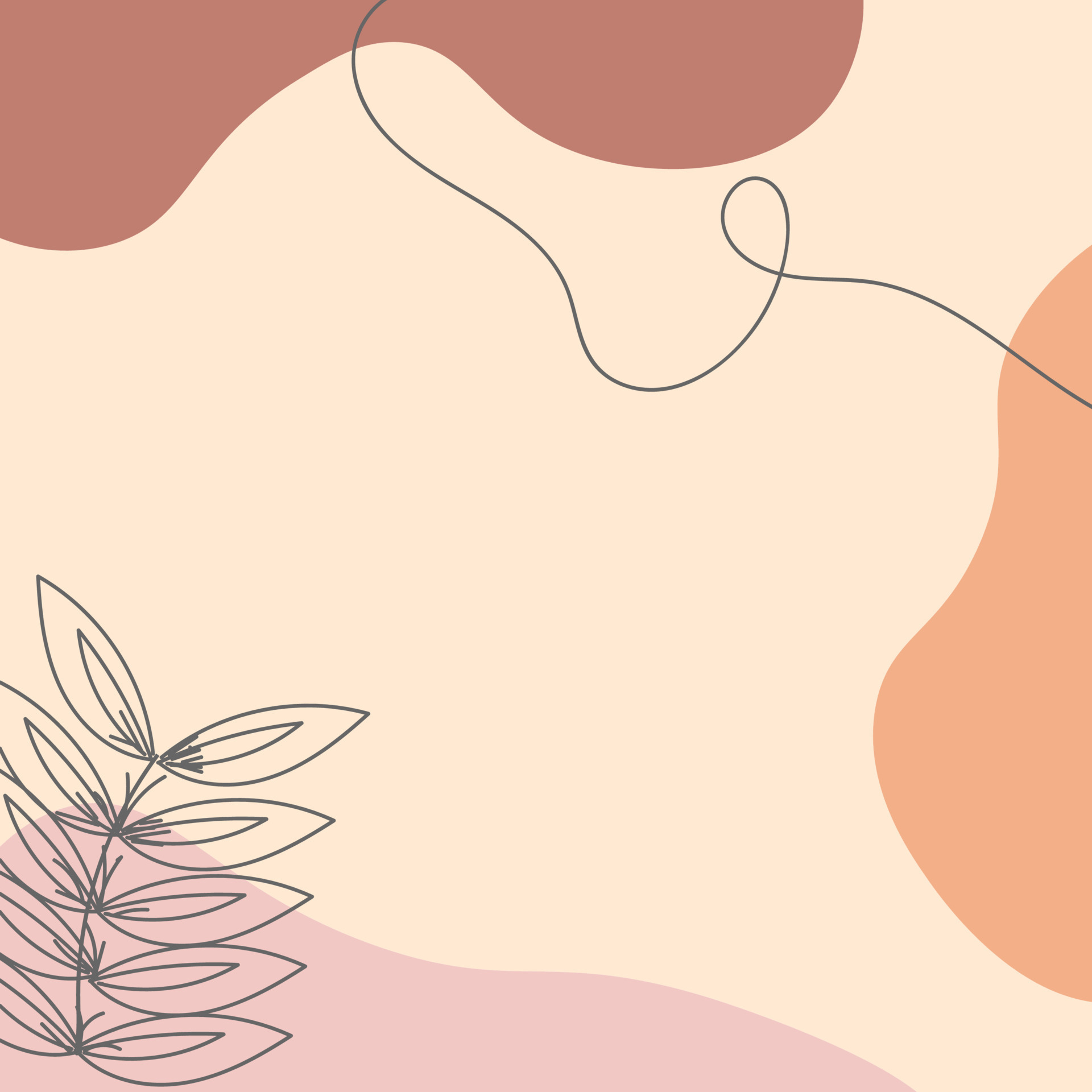 social media post background template, botanical background with soft