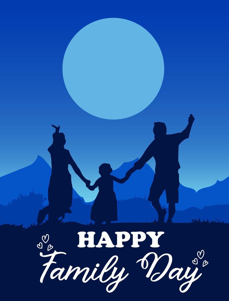 Happy world family day. vector illustration suitable for banner, background