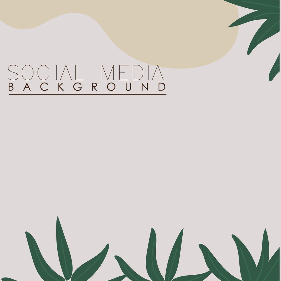 vector botanic, flowers, plants banner background square social media post,